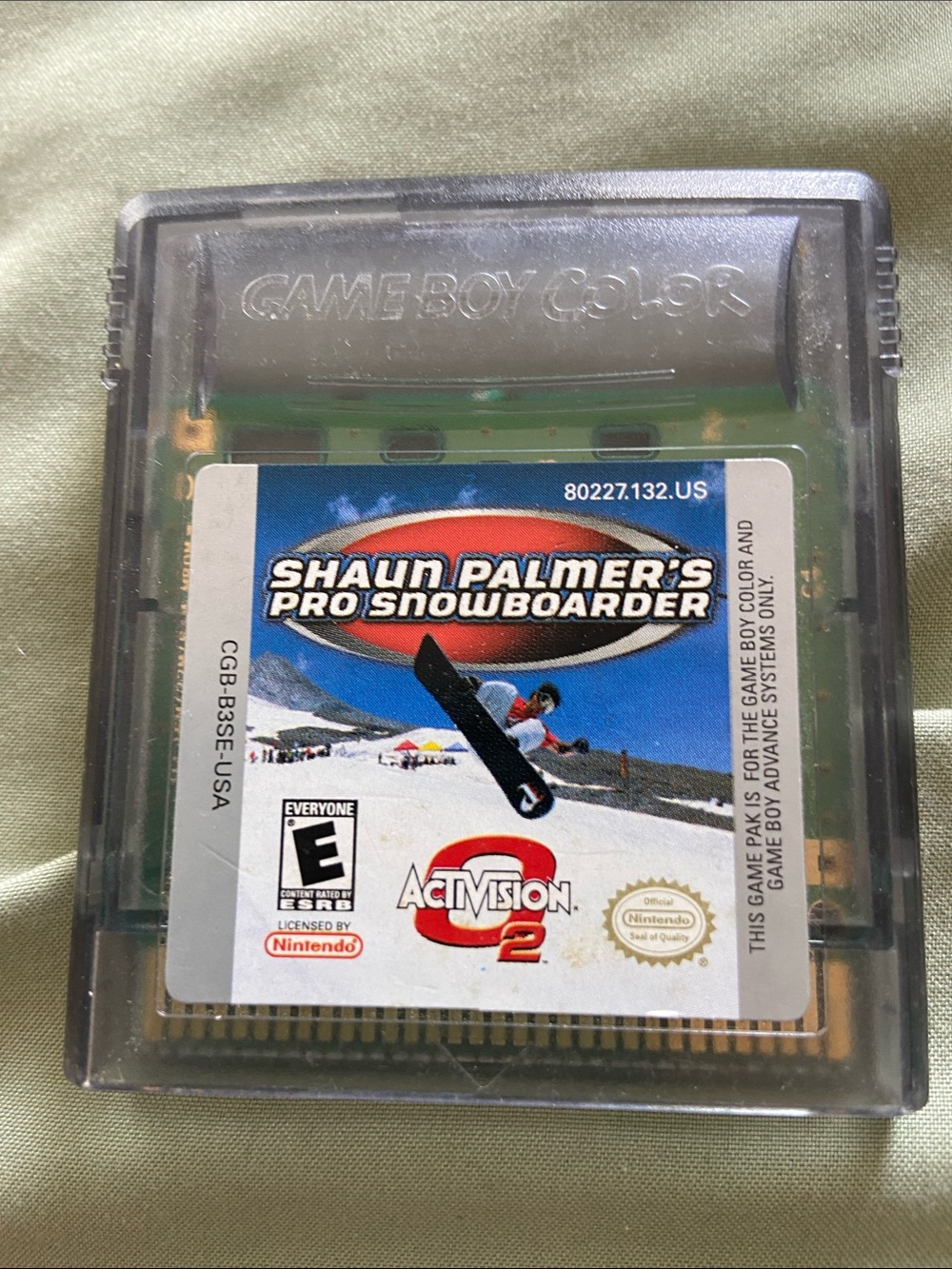 Shawn Palmer’s Snowboarder game cartridge